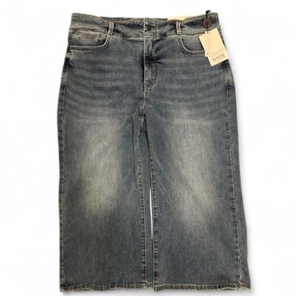NYDJ HR Major Wide Leg Capri “Fantasy” Jeans Womes 16P Wash Blue Retro - 0010 - Picture 5 of 11